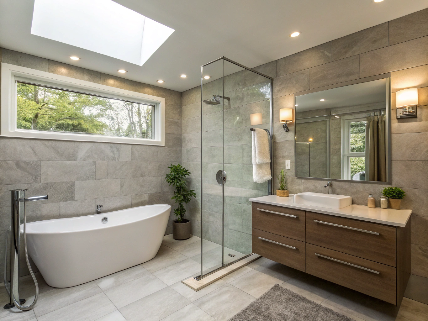 Luxury master bathroom remodel with walk-in shower