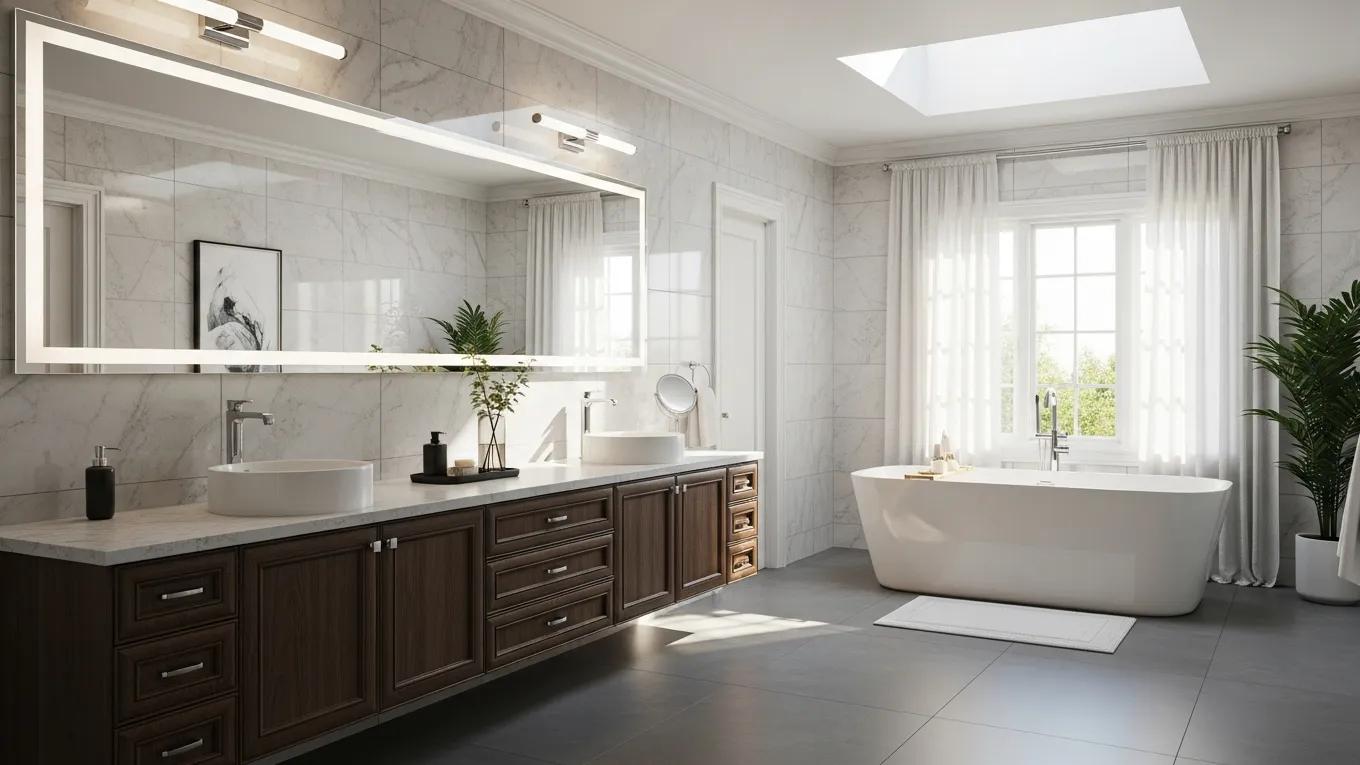 Elegant bathroom renovation emphasizing modern design and comfort